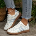 thumbnail image 3 of Women's Ditsy Floral Shoes, Side Stripe and Laces Design, Women's Casual Sports Walking Shoes, Sneaker, Comfortable and Stylish Footwear Dressy Trainers, 37, 3 of 5