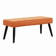 thumbnail image 5 of WestinTrends Velvet Tufted Bedroom Bench for Living Room & Entryway Furniture, Velvet Orange, 5 of 9