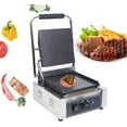 thumbnail image 4 of Commercial Electric Griddle, 110V 1800W Sandwich Single Panini Press Grill Maker Toaster, Smooth Flat Surface Sandwich Maker With Cleaning Sponges,Portable Hamburg Maker For Restaurant Cafe, 4 of 10