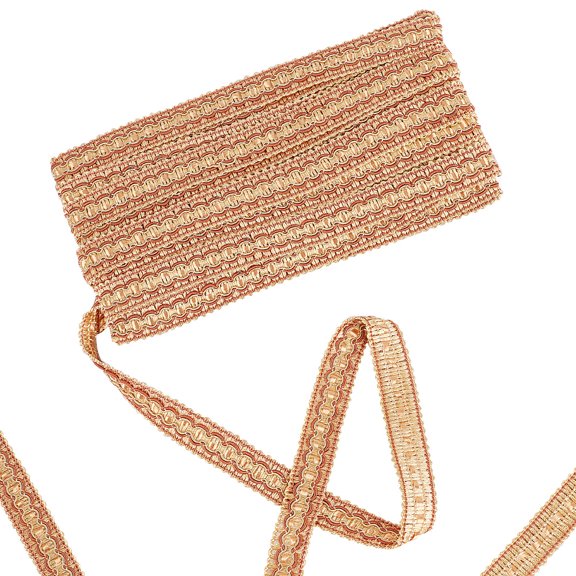 15.3 Yards Gimp Braid Trim 0.8 Inch Polyester Fabric Sewing Ribbon Fringe Upholstery Metallic Basic Trim Curtain Slipcover Woven