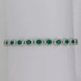 thumbnail image 5 of TAAPSEE JEWELS 14K White Gold Finish Oval Cut Lab Created Emerald Halo Women's Tennis Link Bracelet, 5 of 5