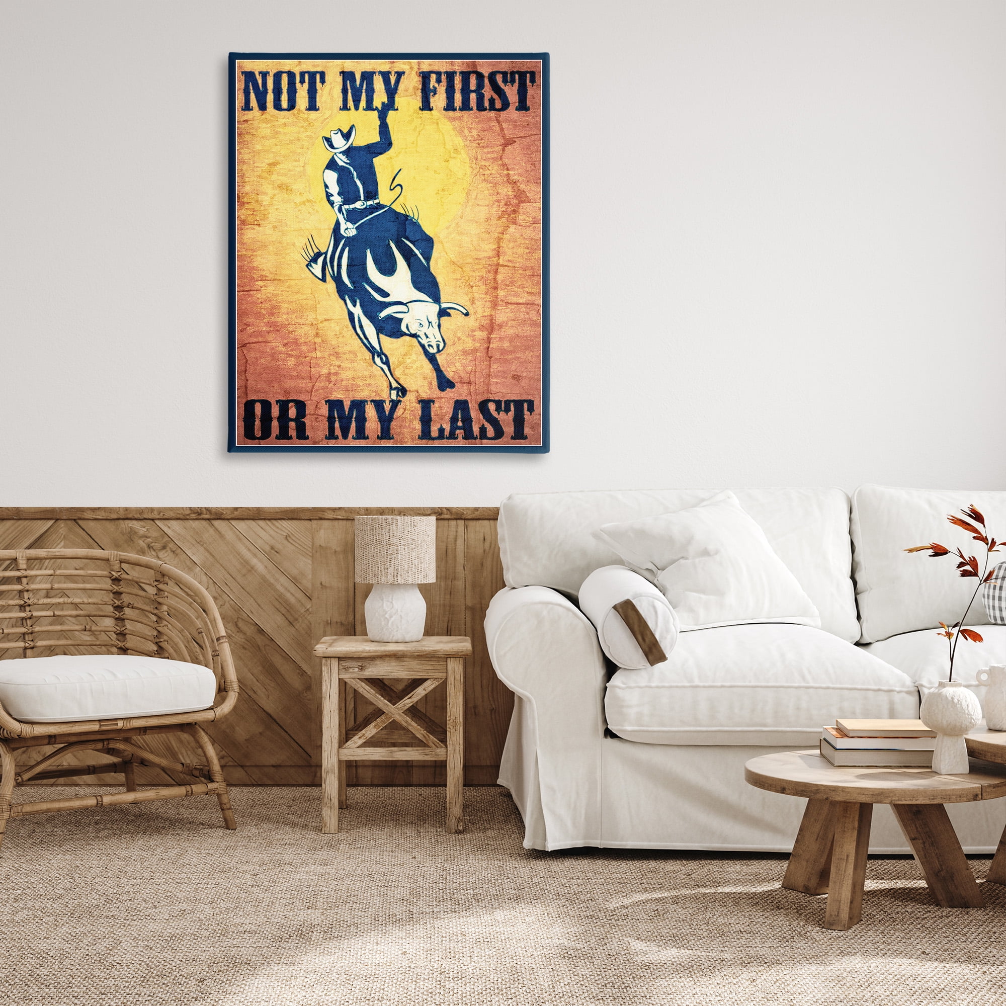 Stupell Industries Rodeo Cowboy Phrase Animals & Insects Painting Gallery Wrapped Canvas Art Print Wall Art, 36 x 48