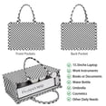 thumbnail image 2 of Large Capacity Tote Bag,Black White Small Checkered Pattern Handbag Fashion Luxury Tote Bag,15.7"x13"x 5.1" Inches,Laptop Compatible, 2 of 6