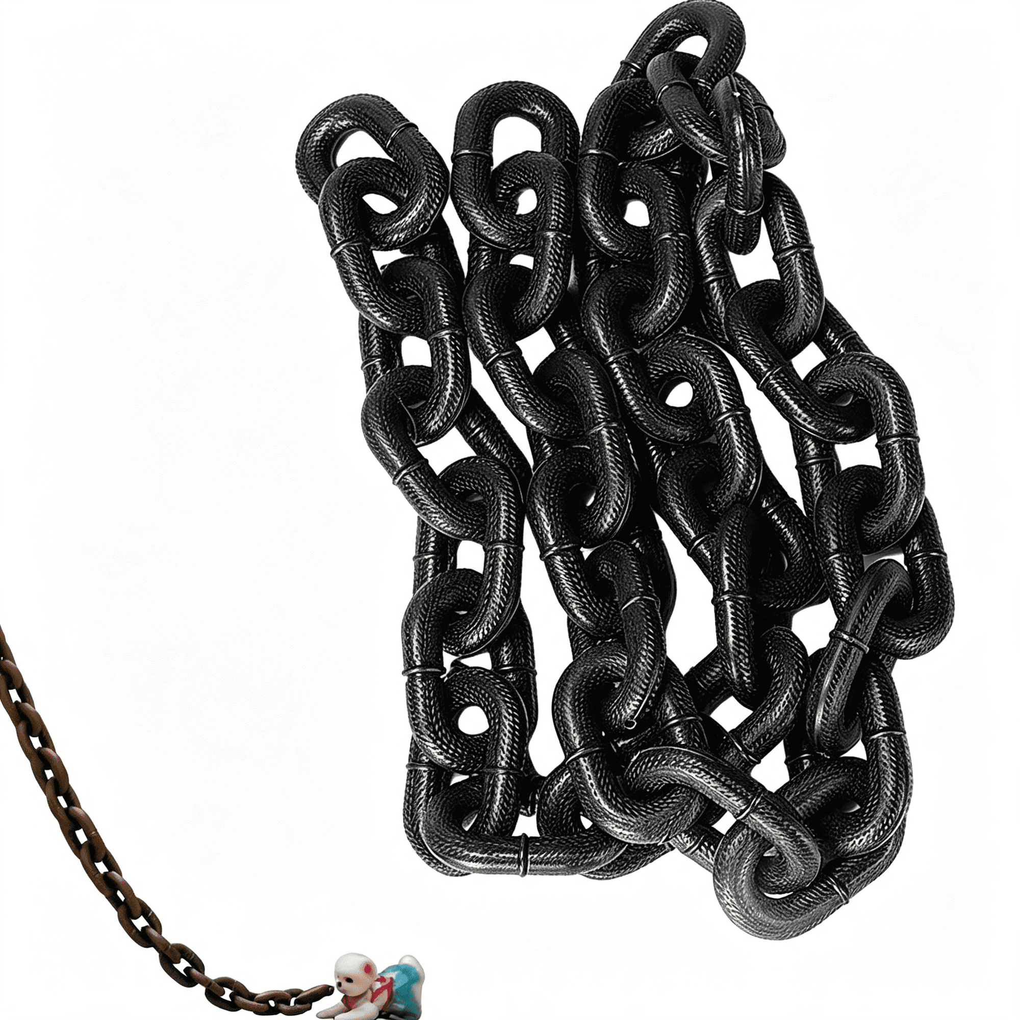 GASTROPOD Chain Leash Lightweight Imitates Iron Giant Chain Leash for Small Dogs & Cats Funny Pet Photo Prop with Realistic Look 3 Lengths & 3 Colors Novelty Gift (Black L