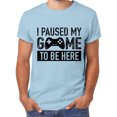 thumbnail image 2 of Men I Paused My Game To Be Here Letter Print Short Sleeve Round Neck Tennis T Shirt Floral Fashion Trend Bottoming, 2 of 4