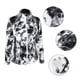 thumbnail image 5 of Chaqueta casual estampada para mujer Sudadera deportiva con cremallera de manga larga Yoga de secado rápido (Negro y blanco-M), 5 of 8