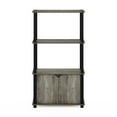 thumbnail image 6 of Furinno Brahms 4-Tier Multipurpose Display Shelf with Door, French Oak Grey/Black, 6 of 7