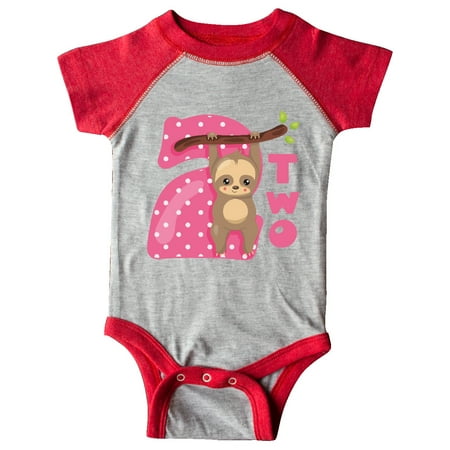

Inktastic Pink Sloth 2nd Birthday Gift Baby Girl Bodysuit