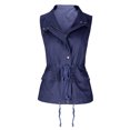 thumbnail image 6 of IROINNID Cardigan for Women Open Front Deals Sleeveless Stretchy Jacket Vest With Zipper with Pocket,Dark Blue, 6 of 8