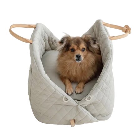 Dog Car Seat for Small Dogs, Fully Detachable and Washable Dog Carseats Small Under 25, Soft Dog Booster Seats with Storage Pockets and Clip-On Leash Portable Dog Car Travel Carrier Bed