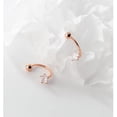 thumbnail image 4 of Solid 925 Sterling Silver Star Half Hoop Earrings Open Huggie Hoops for Women Teens CZ Star Hoop Earrings Ball Cuffs, 4 of 12