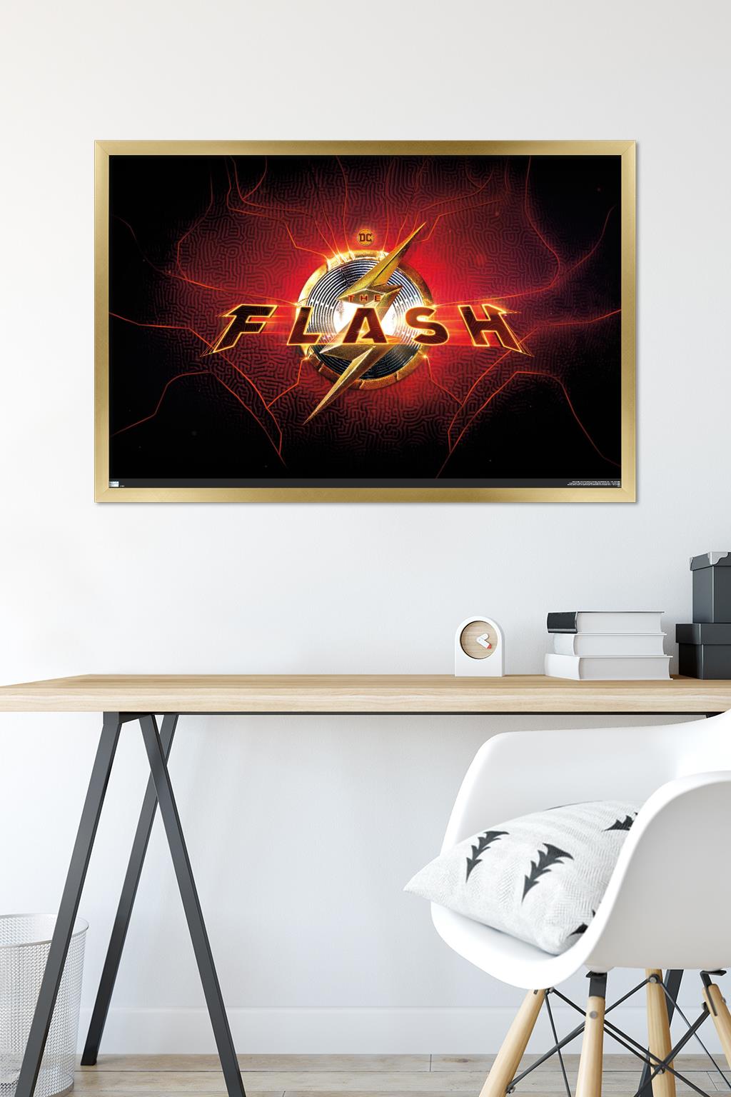 DC Comics Movie The Flash - Logo Wall Poster, 22.375" x 34" Framed