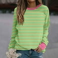 thumbnail image 2 of GigrtiJin Plus Size Striped Sweatshirts for Womens Long Sleeves Round Neck Pullover Tops Casual Loose Going out Blouses, 2 of 5