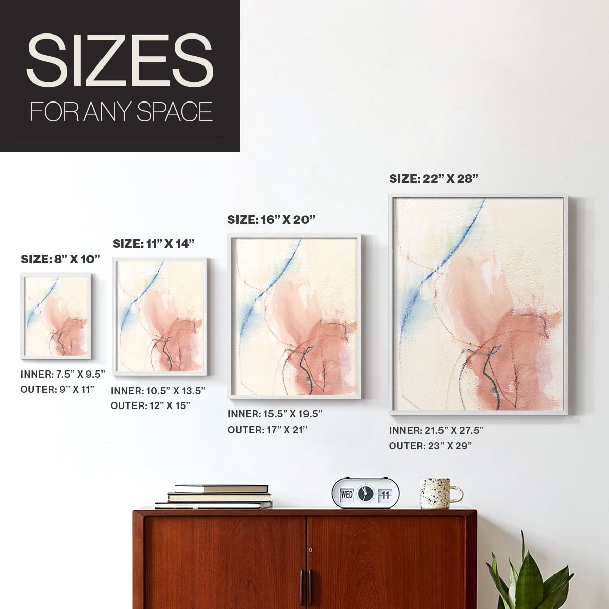 Barxan II Framed Print in White Solid Wood Framed Print No Nail Hanging