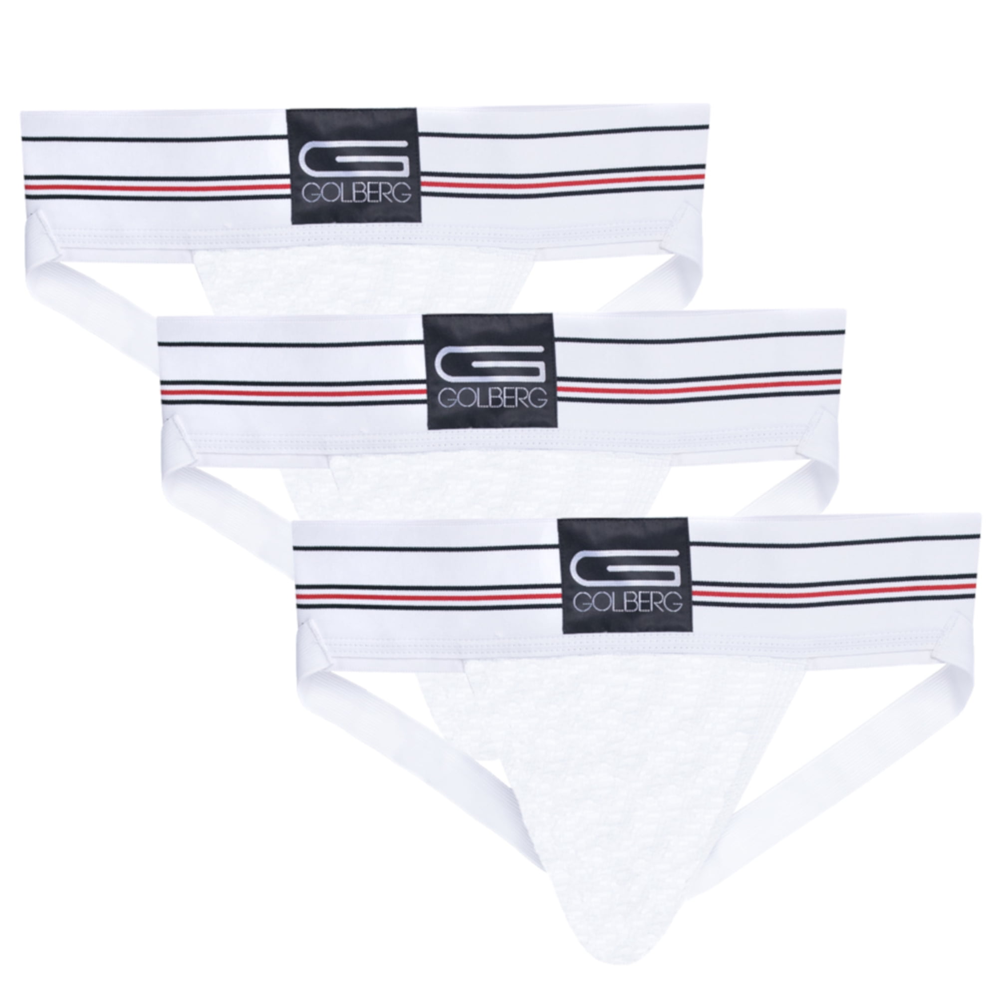 3 Packs of Multiple Colors Naturally Contoured Waistband GOLBERG Athletic Supporter 