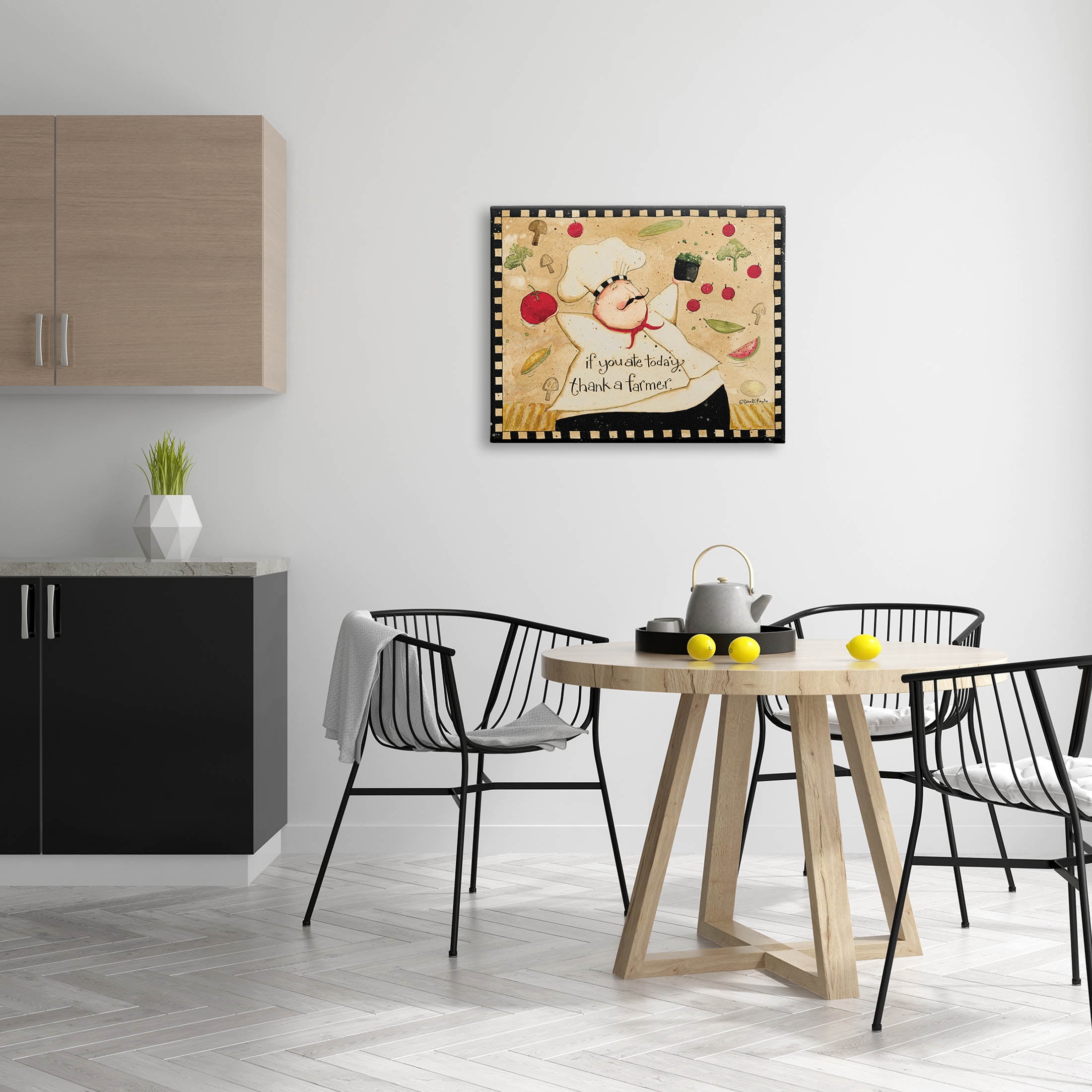 Thank A Farmer Vintage Produce Food & Beverage Graphic Art Gallery Wrapped Canvas Print Wall Art