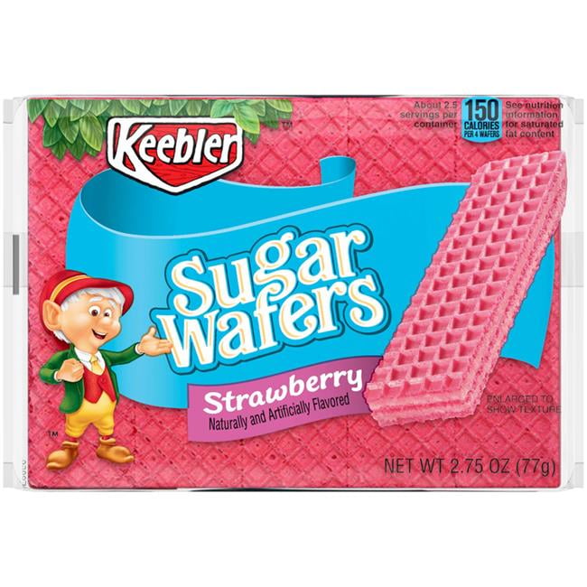 9062638 WAFER COOKIE STRW Keebler Strawberry Sugar Wafers 2.75 oz Boxed
