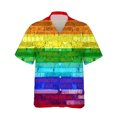 thumbnail image 4 of Camisetas con estampado 3D de arcoíris LGBT para hombres y mujeres, camisetas de manga corta con personalidad, camisetas casuales de verano con botones para hombres, 4 of 5