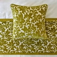 thumbnail image 2 of The HomeCentric King / Queen / Twin Chartreuse Designer Full 68"x18" Bed Runner WITHOUT Pillow Cover, Velvet, Floral pattern Bed Scarf on Velvet fabric - Enchanted Chartreuse, 2 of 5
