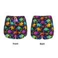 thumbnail image 5 of Lsque Colorful Dinosaur Printed Women's Running Shorts with Liner Pockets,Elastic Quick Dry Workout Athletic Gym Yoga Shorts,Womens High Waist Shorts-X-Large, 5 of 9