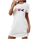 thumbnail image 2 of Camisón corto de talla grande para mujer, camisón de manga corta con estampado de pecho a la moda, camisón para mujer, 2 of 5