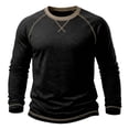 thumbnail image 3 of Men's Long Sleeve Crew Neck Pullover T Shirt Casual Fashion Solid Color Slim Fit Sports Tops Fall Winter Lightweight Soft Comfort Shirts, 3 of 8