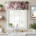 thumbnail image 2 of Spring Pink Flowers Valance Curtain Retro Pastoral Walls Window Valances Rod Pocket Short Curtains Window Treatments for Kitchen Bedroom Bathroom Laundry 56" x 16", 2 of 9