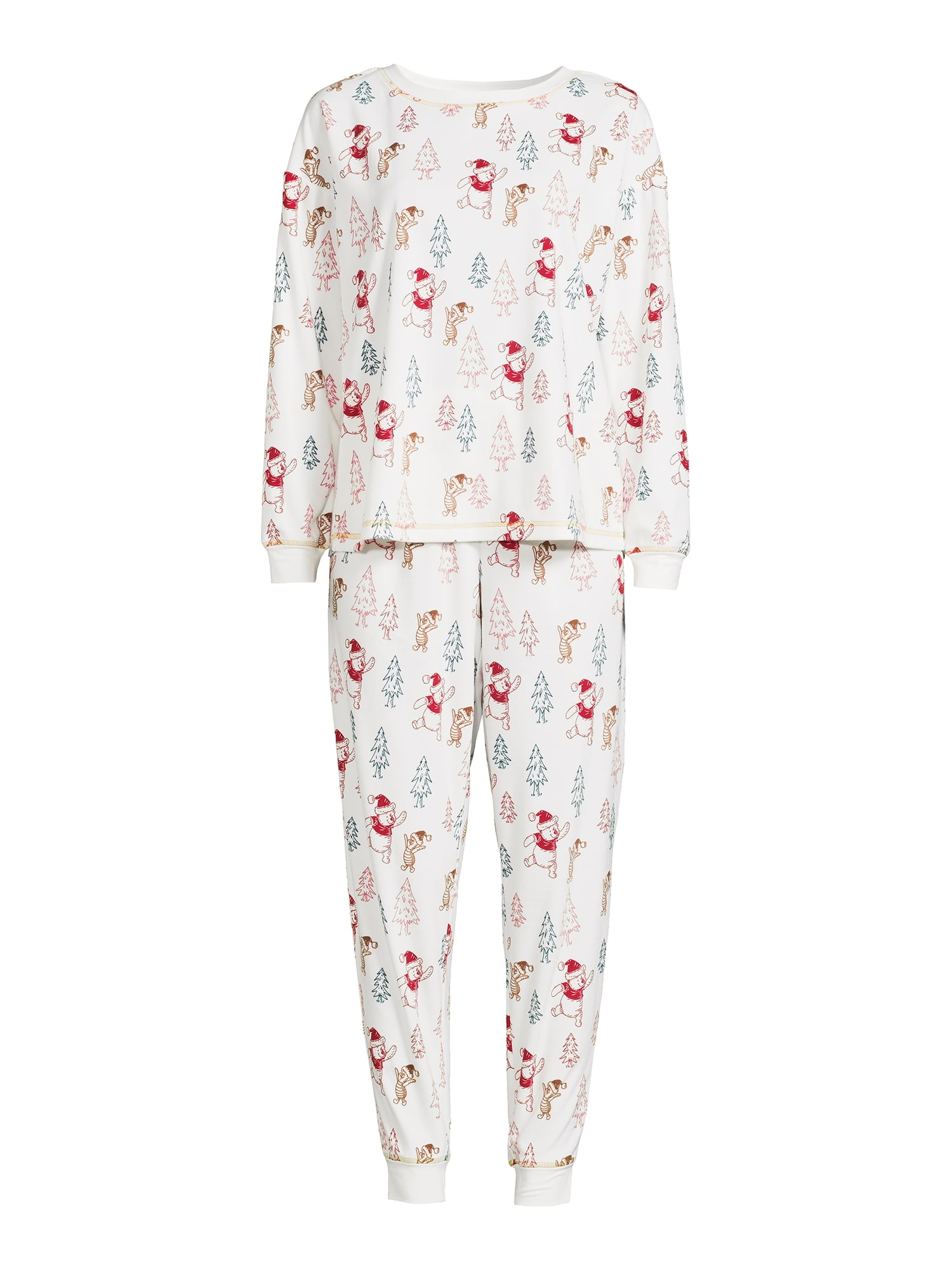 Winnie the Pooh Women's Christmas Top and Pants Pajama Set, 2-Piece, Sizes S-3X