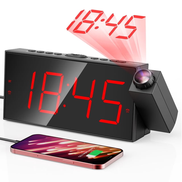 Despertador de proyección Mesqool Proyector giratorio 180°
