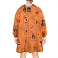 thumbnail image 2 of Wearable Oversized Blanket,Halloween Framed Icons Pattern Wearable Blanket Hoodie for Adults,Cozy Hooded Blankets with Super Pockets,Super Warm Fuzzy Pullover for Women & Men, 2 of 6