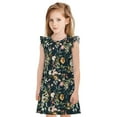 thumbnail image 1 of Balery Watercolor Floral Camisón de princesa para niñas, pijama de algodón con mangas abullonadas, suave y bonito.-X-Large, 1 of 6