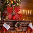 thumbnail image 6 of Zukuco 20 Pieces Red Glittered Artificial Leaf Spray Picks 12" Tall for Christmas Winter Wedding Wreath Tree Floral Arrangment Vase Bouquets Table Centerpieces Decoration, 6 of 7