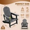 thumbnail image 6 of Adirondack Chair, Weather-Resistant HDPE, Tool-Free 5-Min Assembly, Patio/Fire Pit/Lawn Use, Black, 6 of 6