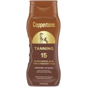 Coppertone Tanning Sunscreen Lotion, SPF 15 Broad Spectrum Sunscreen, 8 Fl Oz