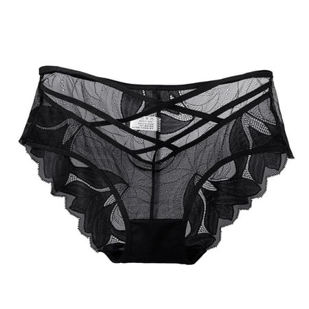 

Mackneog High Rise Underwear Women Womens Sexy Underwear Black Lace Panties High Waisted Plus Size Ladies Brief for Women Lace Lace Thong Plus Size Panties