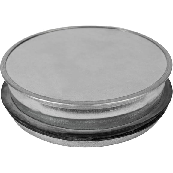 4 Inch Metal Duct End Cap with Rubber Gasket, Galvanized Pipe Cover