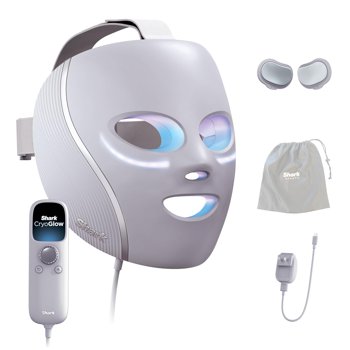 Shark CryoGlow  FW312LAAPL - Mascarilla LED (elegible para FSA/HSA*) con refrigeración debajo de los ojos, antienvejecimiento y reparación de manchas, LED rojo y azul, terapia de luz infrarroja,