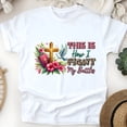 thumbnail image 1 of Christian T-Shirt Croix Bible "This Is How I Fight My Battles", Blanc, Taille 2TG, 1 of 6