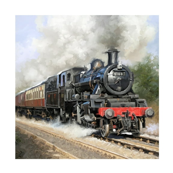 The Macneil Studio 'Steam train Square' Canvas Art
