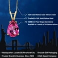 thumbnail image 2 of Gem Stone King 10K Yellow Gold Pure Pink Mystic Topaz Pendant Necklace for Women | 3.73 Cttw | Gemstone November Birthstone | Pear Shape 12X8MM | With 18 inch Chain, 2 of 6