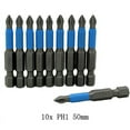 thumbnail image 1 of 10pcs 50mm Non Slip Screwdriver Bit Magnetic Single Head PH1/PH2/PH3/for PZ1/for PZ2/PZ3 PH1, 1 of 9