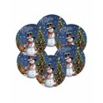 thumbnail image 7 of 13 Inch Round Placemats Set of 6, Navy Blue Christmas Non Slip Heat Insulation PP Table Mats, Snowman Xmas Tree Snowflake Gifts Elk Washable Place Mats for Kitchen Dining Party Table Decor, 7 of 7