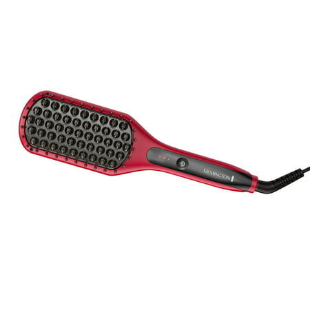 Remington Pro Heated Straightening Brush with Silk Ceramic Advanced Technology, Red, (Best Straightening Brush For Curly Hair)