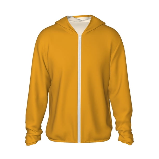Fotbe Goldenrod Chaqueta con Protección Solar UPF 50+ para Hombre y Mujer, Camisa con Capucha y Bolsillos-Small