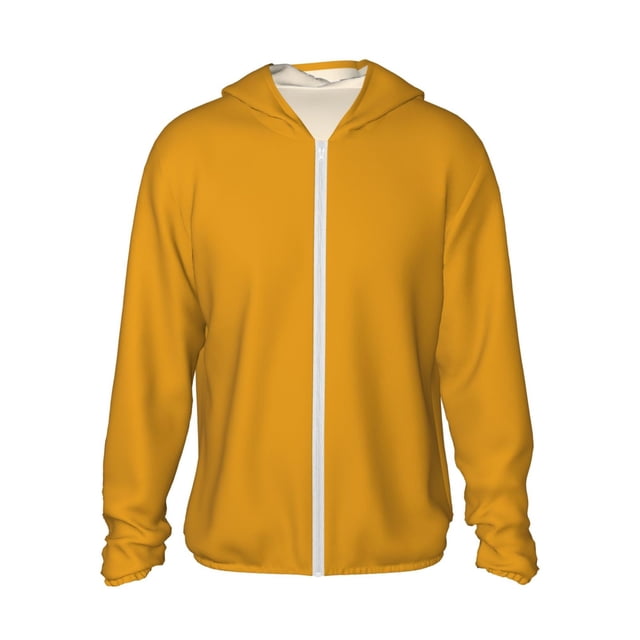 Lsque Goldenrod Pattern UPF 50+ Lightweight Sun Protection Men's Women's Long Sleeve Shirt, Hoodie Performance -Small