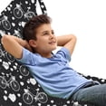 thumbnail image 1 of Hearts Lounger Chair Bag, Bicycles and Heart and Romantic Scene Valentine's Day Theme, High Capacity Storage with Handle Container, Lounger Size, Dark Grey and White, by Ambesonne, 1 of 5
