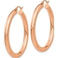 thumbnail image 2 of 14K Rose Gold Polished 4mm Tube Hoop Earrings (40 X 4) Made In Peru tf828, 2 of 5
