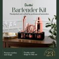 thumbnail image 2 of Kit de bartender Barillio, acero inoxidable, 23 unidades, color oro rosa, con soporte, 2 of 7