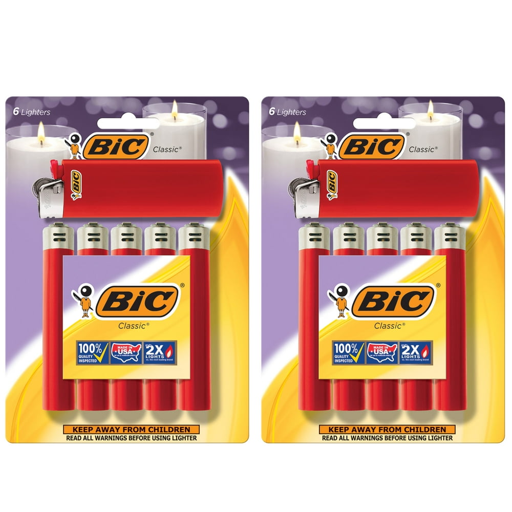 BIC Classic Lighter, Red, 12Pack (packaging may vary)