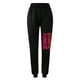 thumbnail image 5 of Pantalones de chándal con estampado sólido para mujer, pantalones de entrenamiento de cintura alta, pantalones de pierna ancha, pantalones de bolsillo, pantalones deportivos atléticos para correr Fridja  alkflakhf32548, 5 of 7